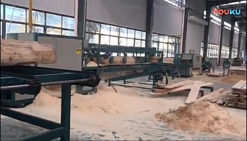 全自動(dòng)原木多片鋸、方木多片鋸工作圖