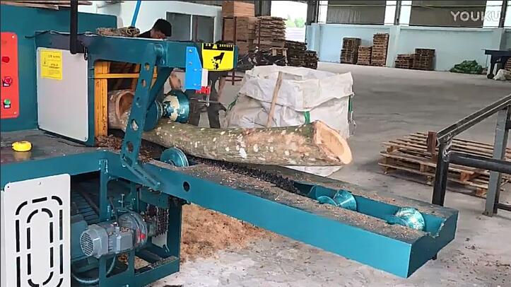 原木多片鋸加工相思木、清邊機(jī)工作視頻