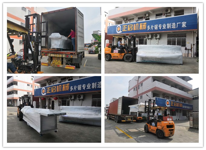 2018年8月發(fā)往馬來西亞--雙頭齊頭鋸、自動堆料上料架、自動翻轉(zhuǎn)進料架、自動出料架