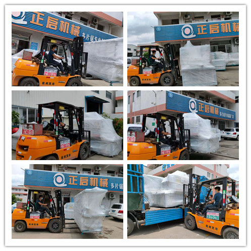 2021年7月1日發(fā)往佛山市順德區(qū)北滘鎮(zhèn)-ZQ300方木多片鋸、動力滾輪進出料架